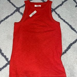Reddish orange madewell tank top